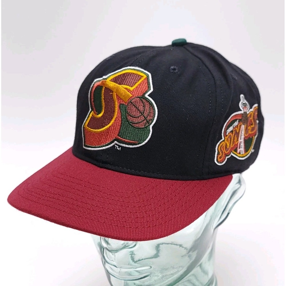 Vintage Seattle SONICS Starter Snapback Hat Cap Supersonics 90s NBA‎ Rare